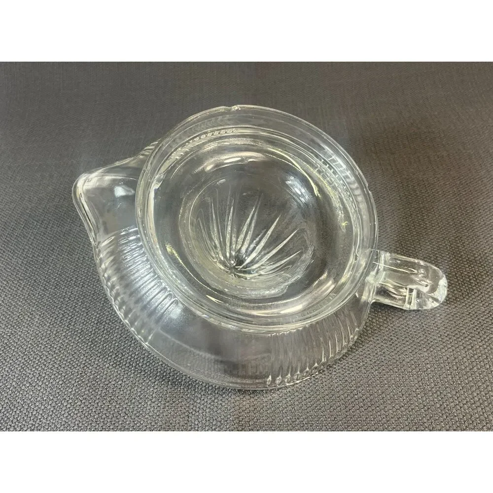 Pair of Vintage Glass Citrus Juicer/Reamers Med & Large w/ Handle